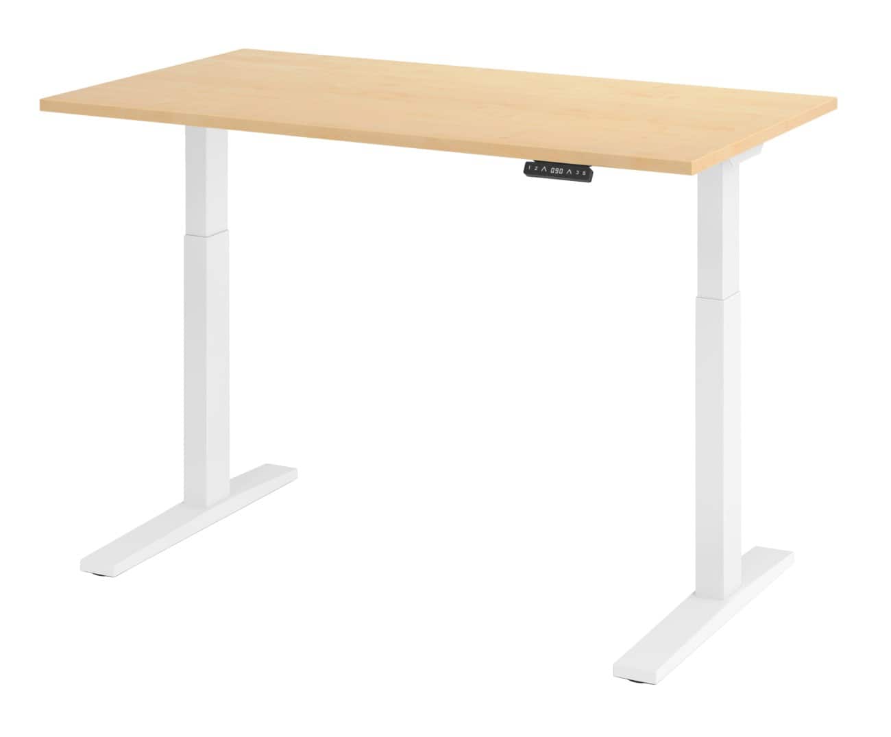 Hammerbacher Elektronisch Höhenverstellbarer Schreibtisch Rechteckig C-Fuß 1.400 (B) x 800 (T) x 1.200 (H) mm Spanplatte, Stahl