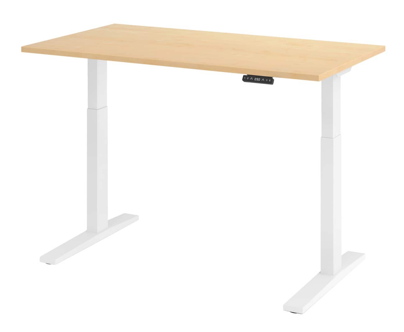 Hammerbacher Elektronisch Höhenverstellbarer Schreibtisch Rechteckig C-Fuß 1.400 (B) x 800 (T) x 1.200 (H) mm Spanplatte, Stahl