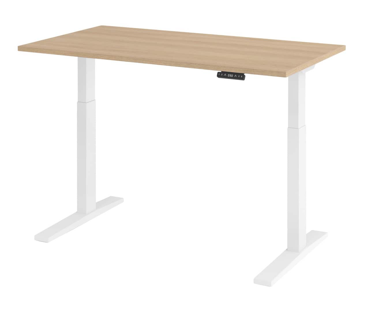 Hammerbacher Elektronisch Höhenverstellbarer Schreibtisch Rechteckig C-Fuß 1.400 (B) x 800 (T) x 1.200 (H) mm Spanplatte, Stahl