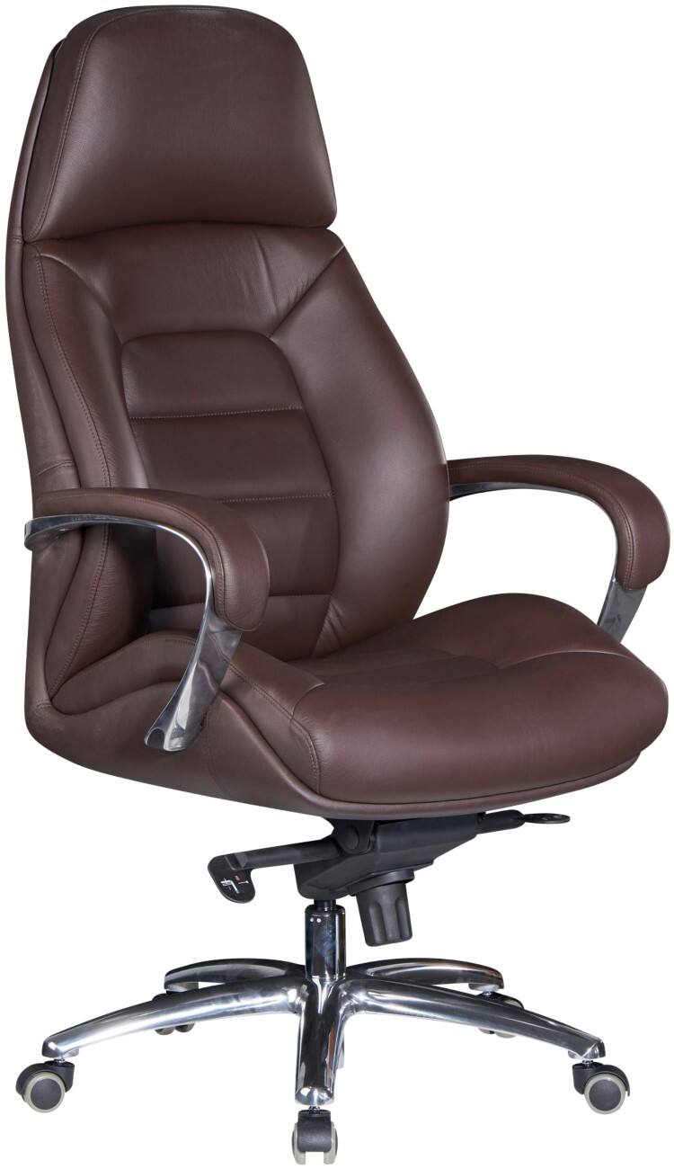 AMSTYLE Chefsessel Basic Tilt Feste Armlehnen Höhenverstellbar Sitzfläche Braun 120 kg 670 x 670 x 1,365 mm