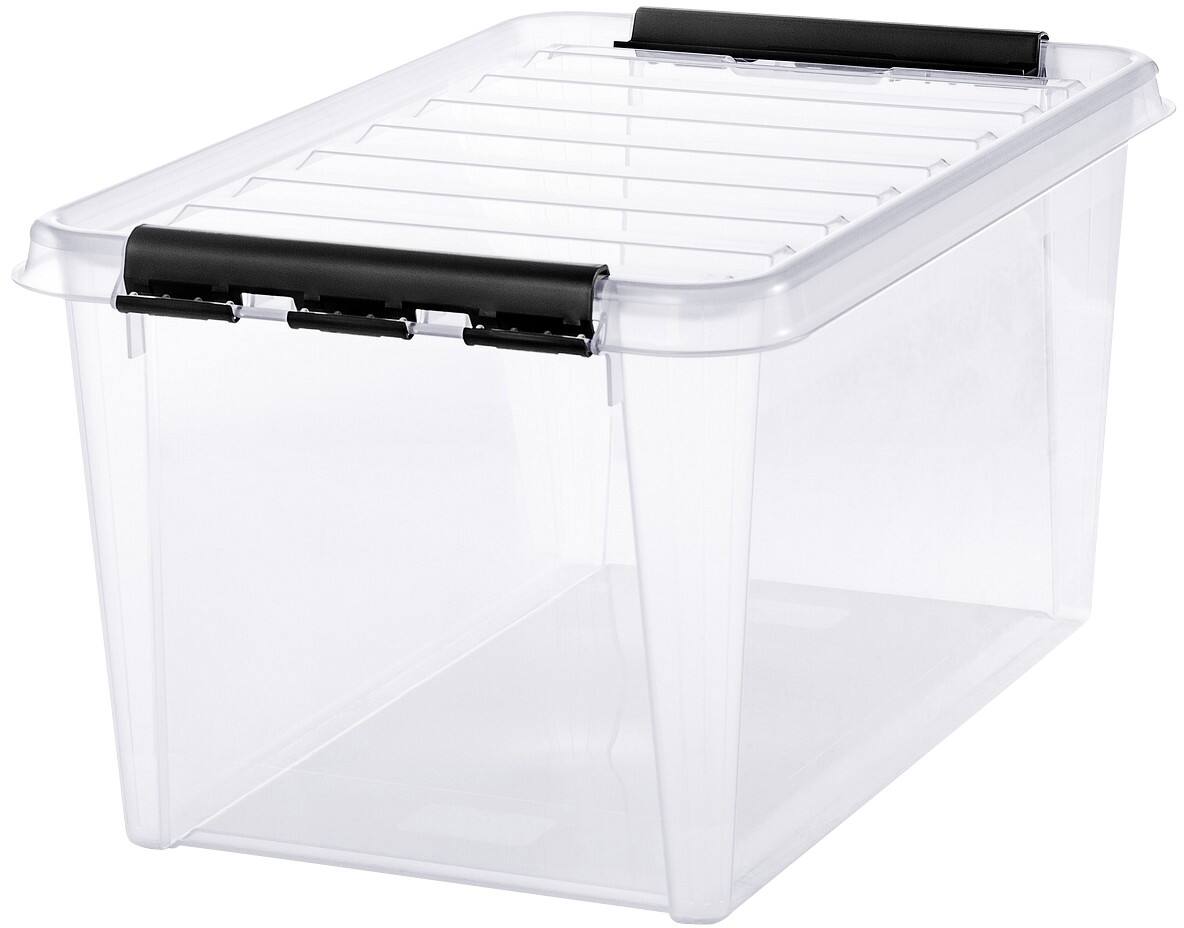 SmartStore Classic Polypropylen Aufbewahrungsbox 46 L mit Deckel Transparent 39 x 59 x 31 cm 5 Stück