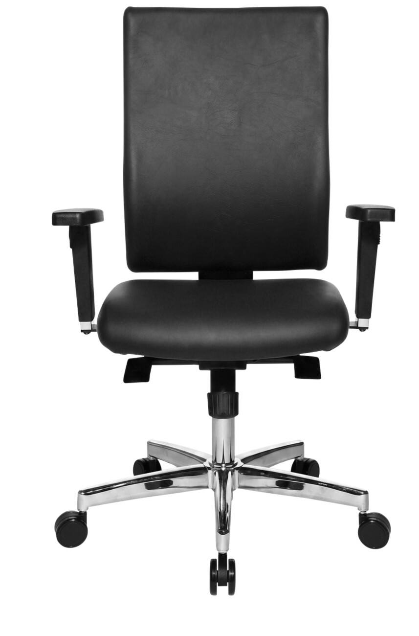 TOPSTAR Drehstuhl Synchronneigung 2D-Armlehnen höhenverstellbarer Sitz Schwarz 110 kg 640 x 640 x 1,240 mm