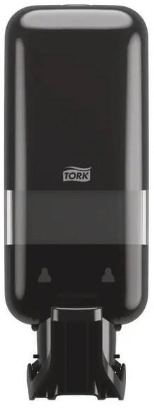Tork Seifenspender und Handdesinfektionsmittel Spender mit Armhebel, schwarz – Hygienischer Wandhalter für Seife und Handdesinfektionsmittel