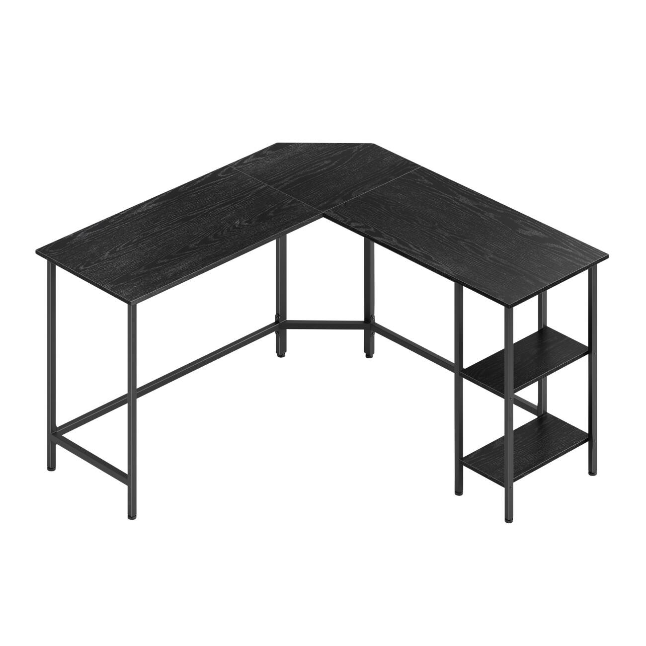 VASAGLE Computer-Schreibtisch L-Form Schwarz L-Fuß 1.400 (B) x 1.400 (T) x 760 (H) mm Spanplatte, Stahl