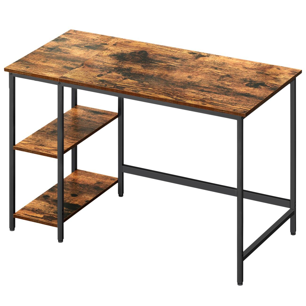 VASAGLE Computer-Schreibtisch Rechteckig Vintage Braun 4 Metallbeine 1.200 (B) x 600 (T) x 760 (H) mm Spanplatte, Stahl