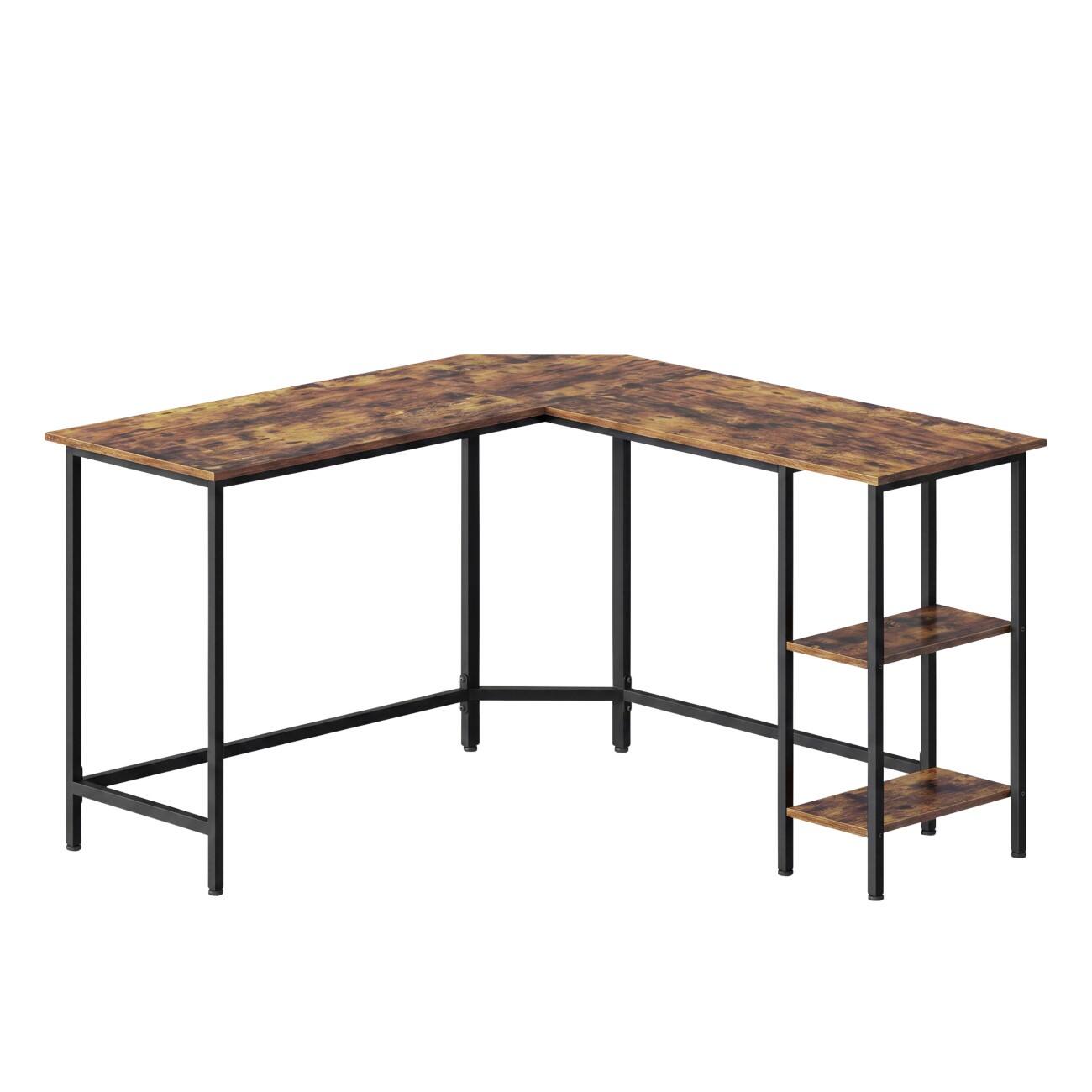 VASAGLE Computer-Schreibtisch Rechteckig Vintage Braun 4 Metallbeine 1.200 (B) x 560 (T) x 1.200 (H) mm Spanplatte, Stahl