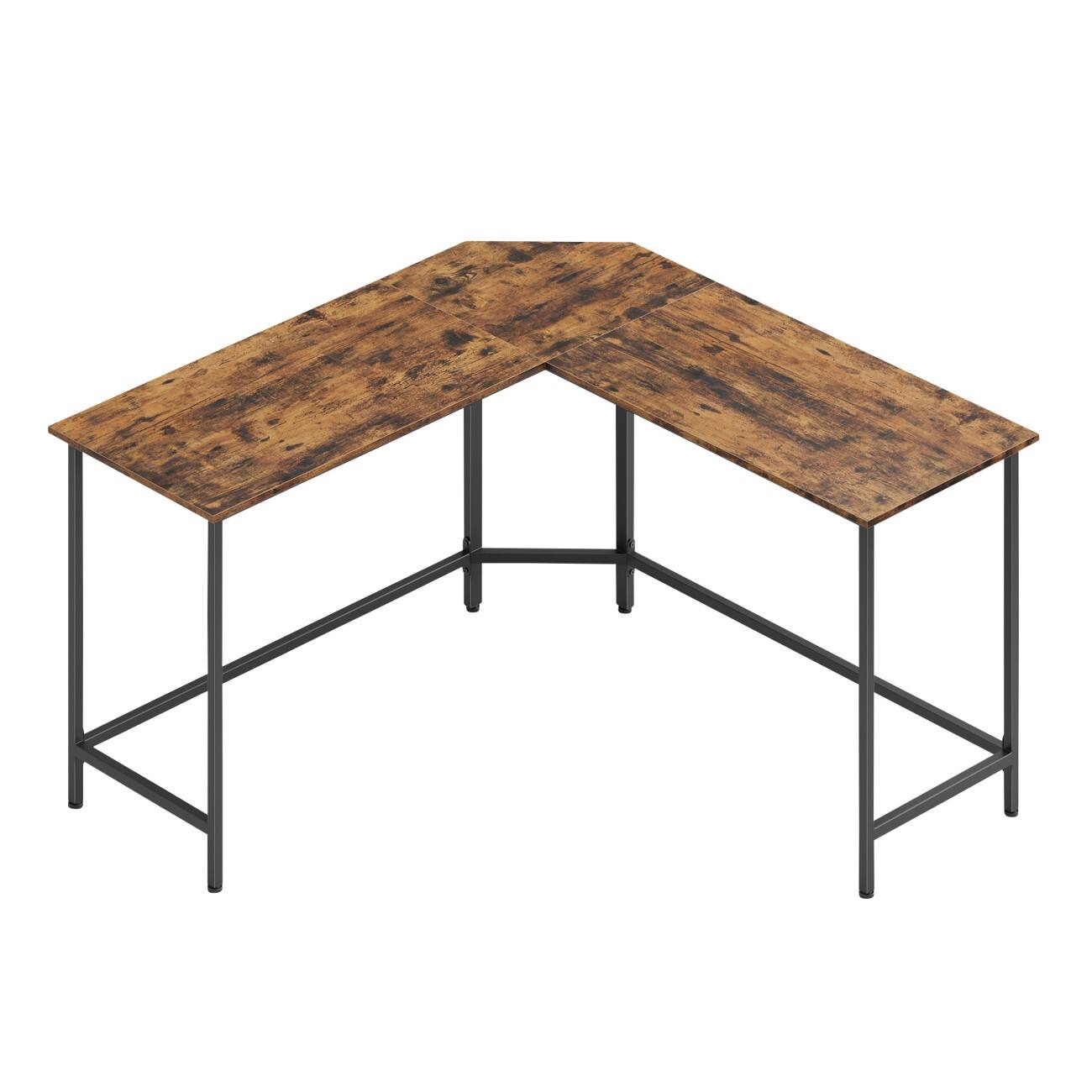 VASAGLE Computer-Schreibtisch Rechteckig Vintage Braun 4 Metallbeine 1.200 (B) x 560 (T) x 1.200 (H) mm Spanplatte, Stahl