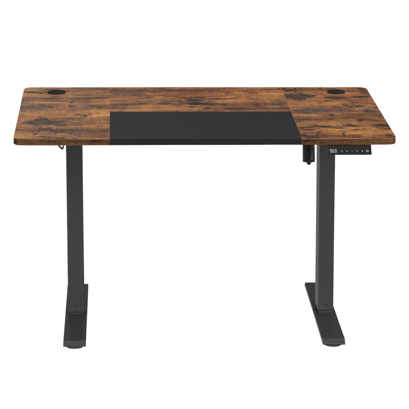 SONGMICS Elektronisch Höhenverstellbar Sitz-Stehschreibtisch Rechteckig  Vintage Braun 4 Metallbeine 1.200 (B) x 600 (T) x 1.200 (H) mm PA (Polyamid), Spanplatte, PL (Polyester), Stahl