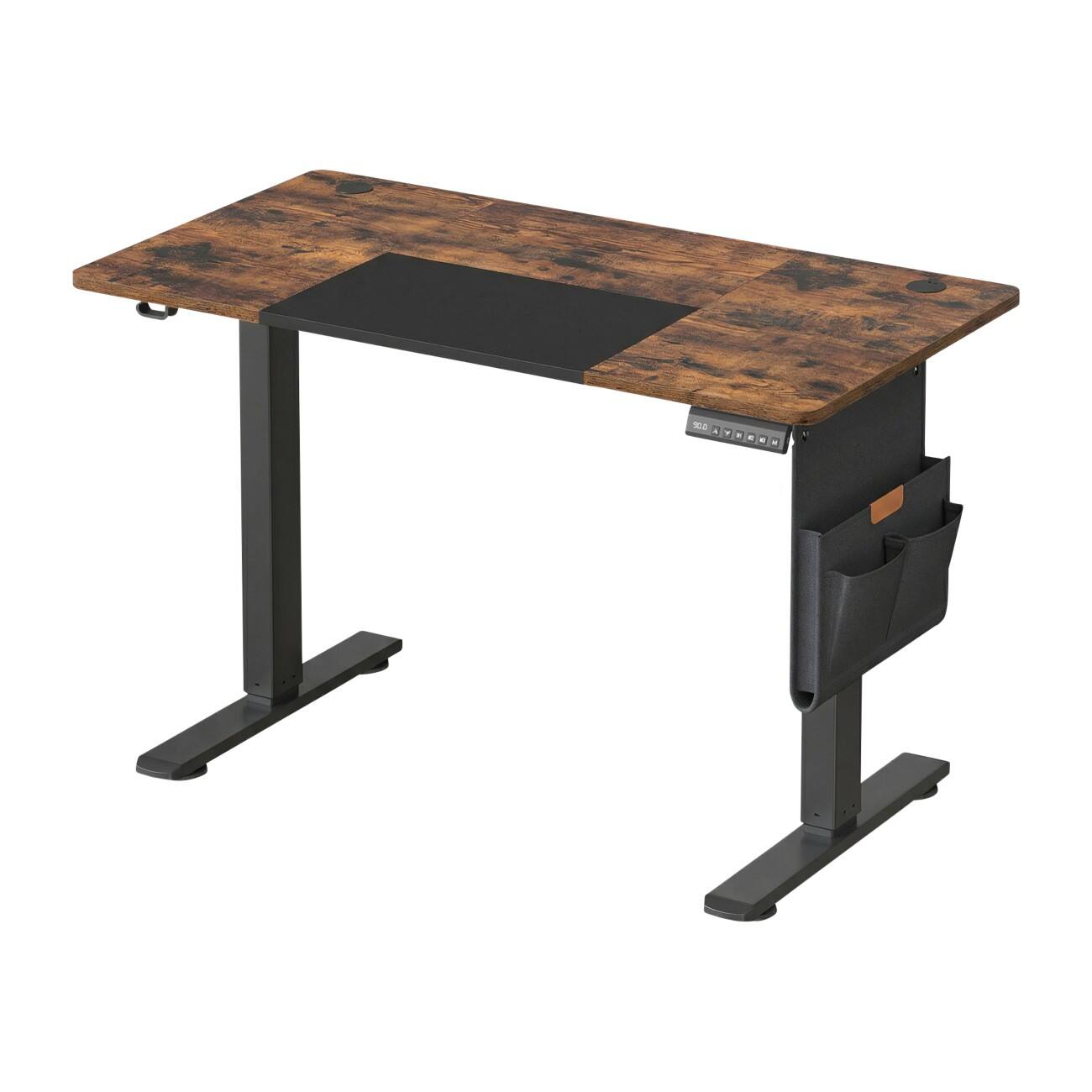 SONGMICS Elektronisch Höhenverstellbar Sitz-Stehschreibtisch Rechteckig  Vintage Braun 4 Metallbeine 1.400 (B) x 600 (T) x 1.200 (H) mm PA (Polyamid), Spanplatte, PL (Polyester), Stahl