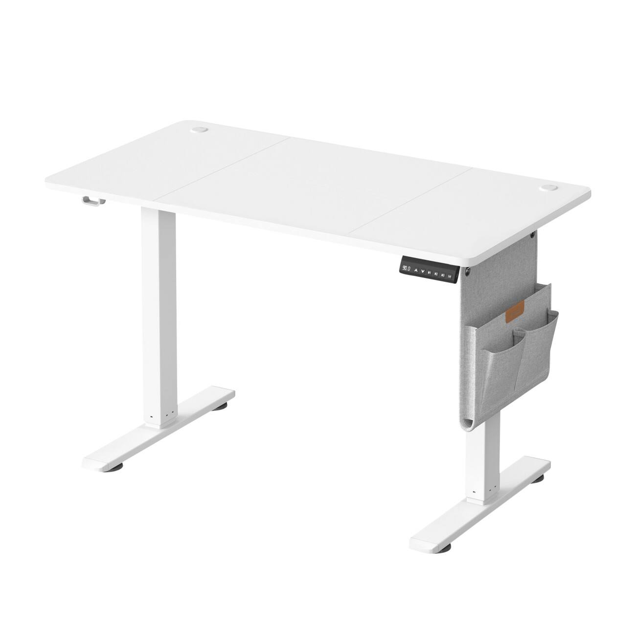 SONGMICS Elektronisch Höhenverstellbar Sitz-Stehschreibtisch Rechteckig Weiß 4 Metallbeine 1.800 (B) x 800 (T) x 1.200 (H) mm Spanplatte, Stahl