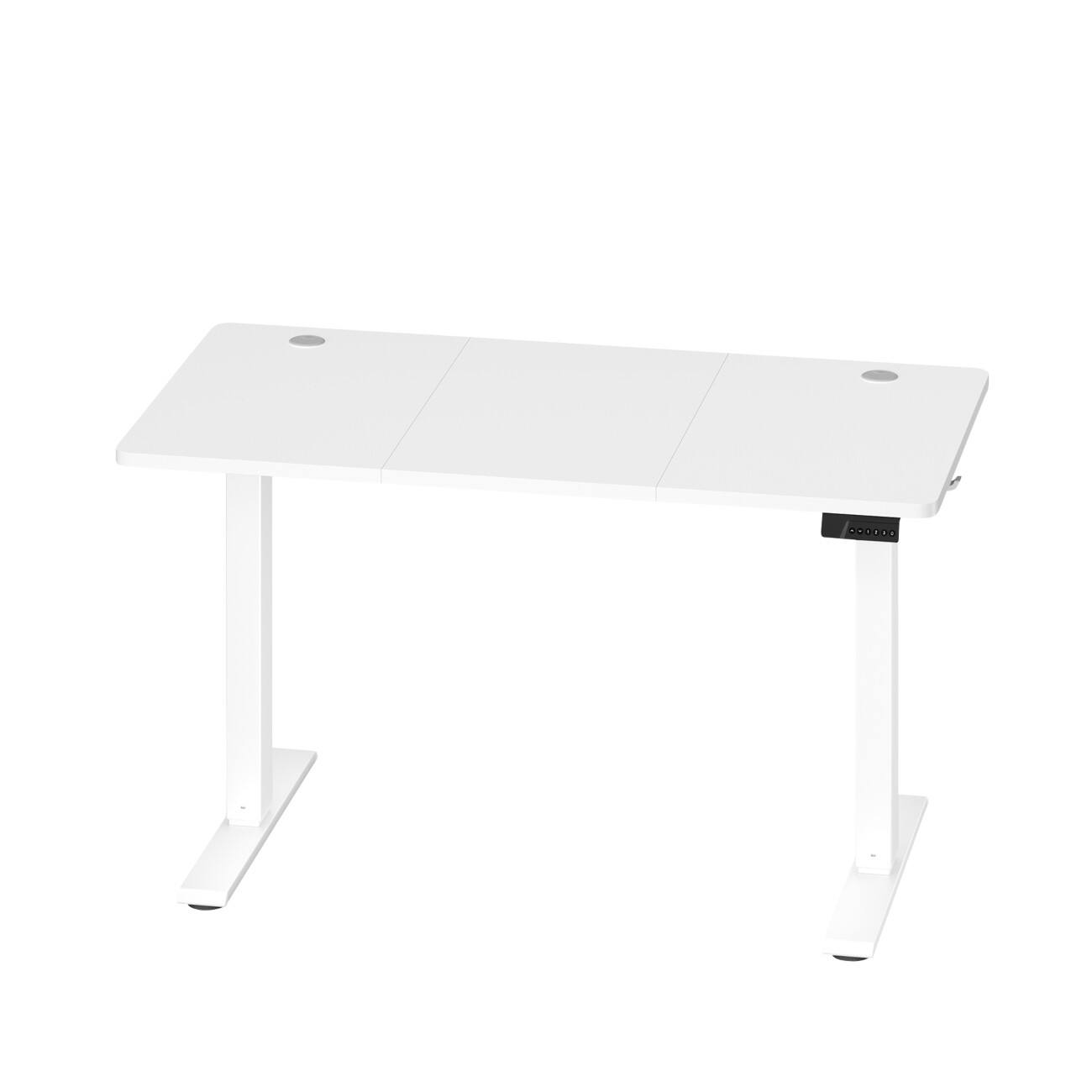 VASAGLE  Elektronisch Höhenverstellbar Sitz-Stehschreibtisch Rechteckig Weiß 4 Metallbeine 1.200 (B) x 600 (T) x 1.200 (H) mm Spanplatte, Kunststoff, Stahl