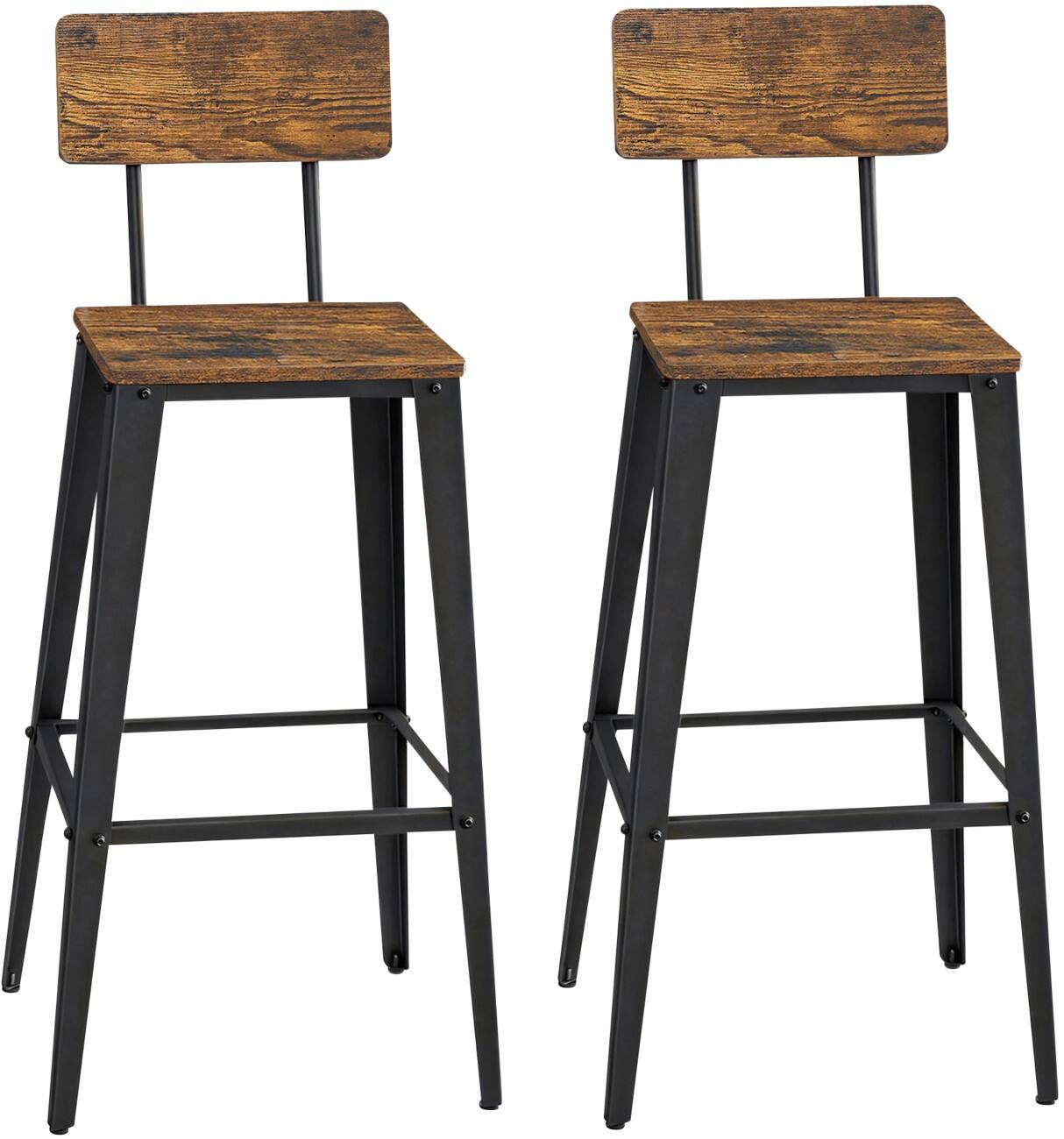 VASAGLE Barhocker Industrial Braun LBC078B01V1 2 Stück