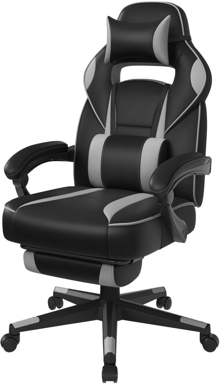 SONGMICS Cathy Ergonomic Gaming-Stuhl Feste Armlehnen Schwarz OBG073BH10