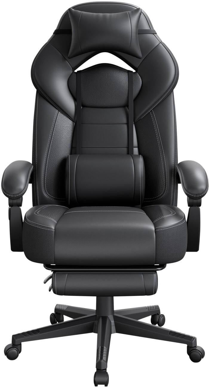 SONGMICS Cathy Ergonomic Gaming-Stuhl Feste Armlehnen Schwarz OBG077B01V2