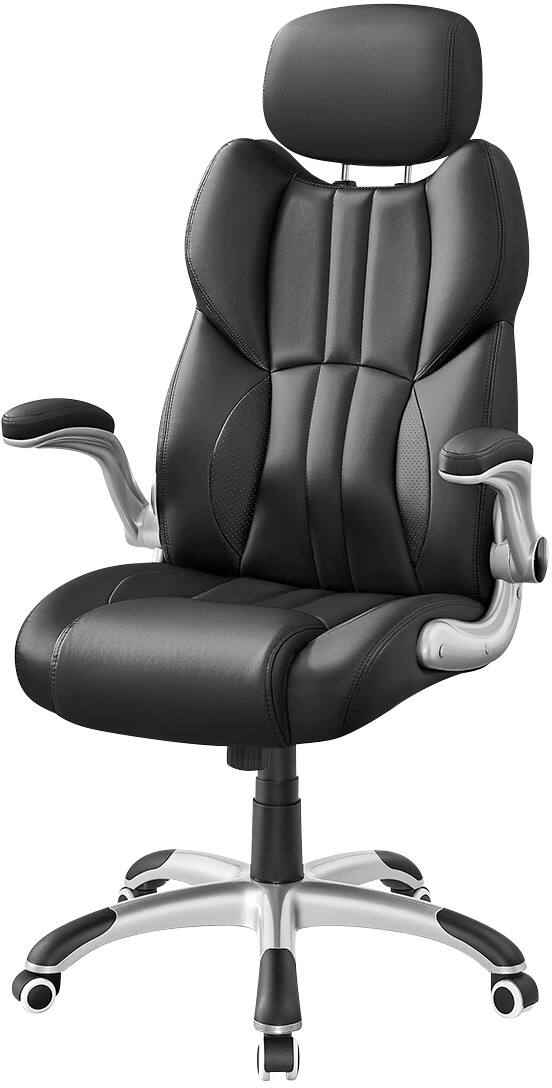 SONGMICS Cathy Ergonomic Gaming-Stuhl Feste Armlehnen Schwarz OBG65BK