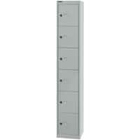 Bisley Schließfachschrank Office 6 Fächer Silber 305 x 305 x 1.802 mm