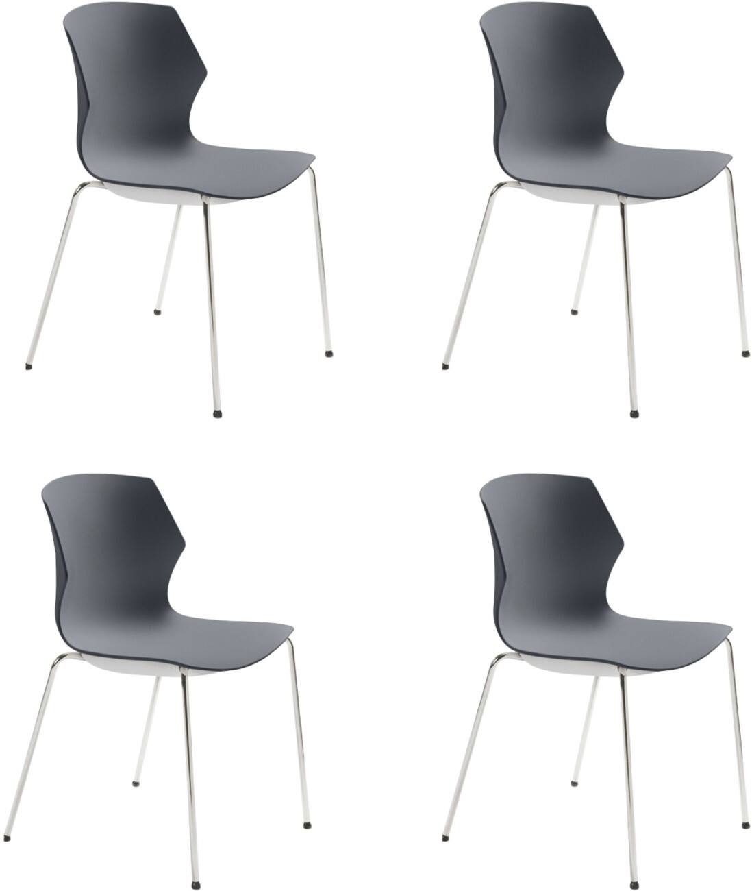 mayer sitzmöbel Stapelstuhl Stoff Anthrazit 150 kg 2510 510 x 530 x 805 mm 4 Stück