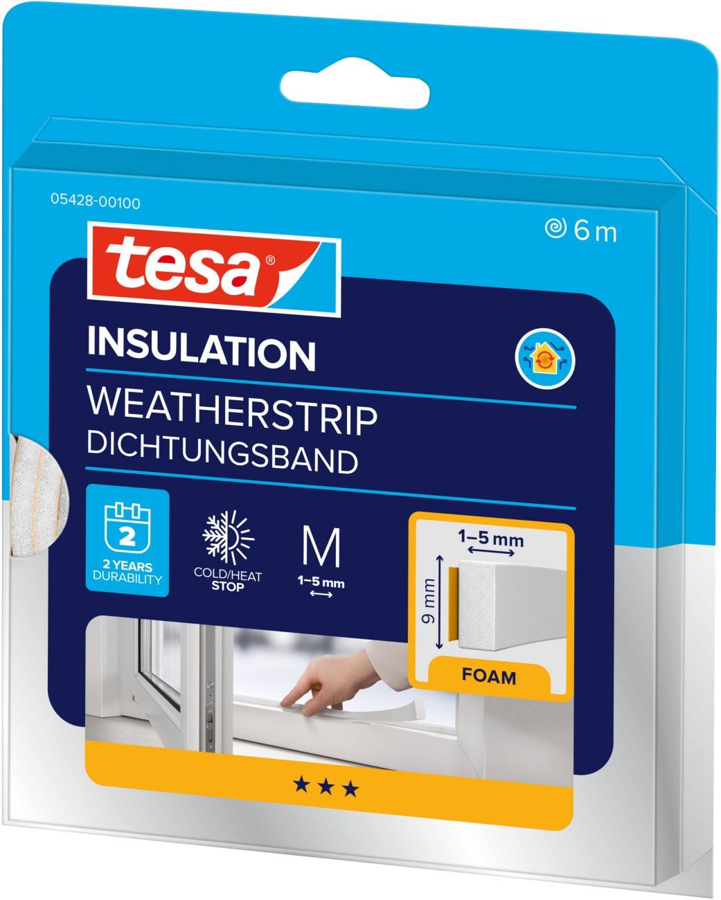 tesa Dichtungsband Weiß 168 mm PP (Polyethylen)