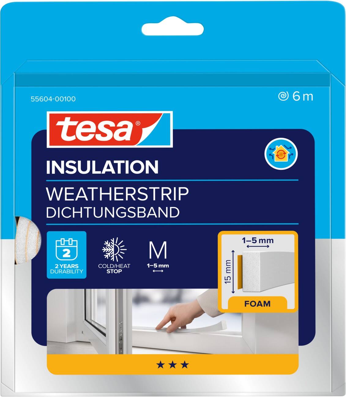 tesa Dichtungsband Weiß 195 mm PP (Polyethylen)