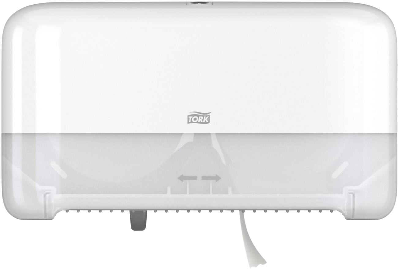 Tork Elevation T7 Toilettenpapierspender mit kernlosem System für 2 Rollen Abschließbar Kunststoff Weiß