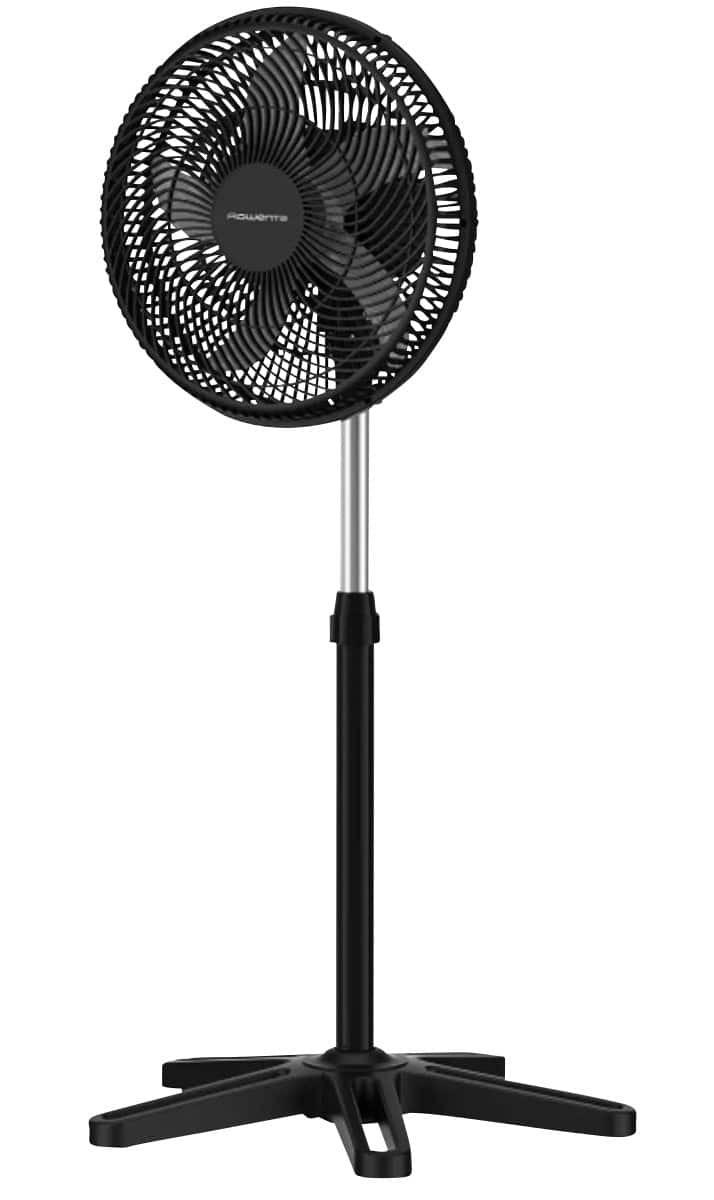 Rowenta Turbo Essential höhenverstellbarer Sockelventilator mit 3 Geschwindigkeitsstufen Schwarz VU3110F0