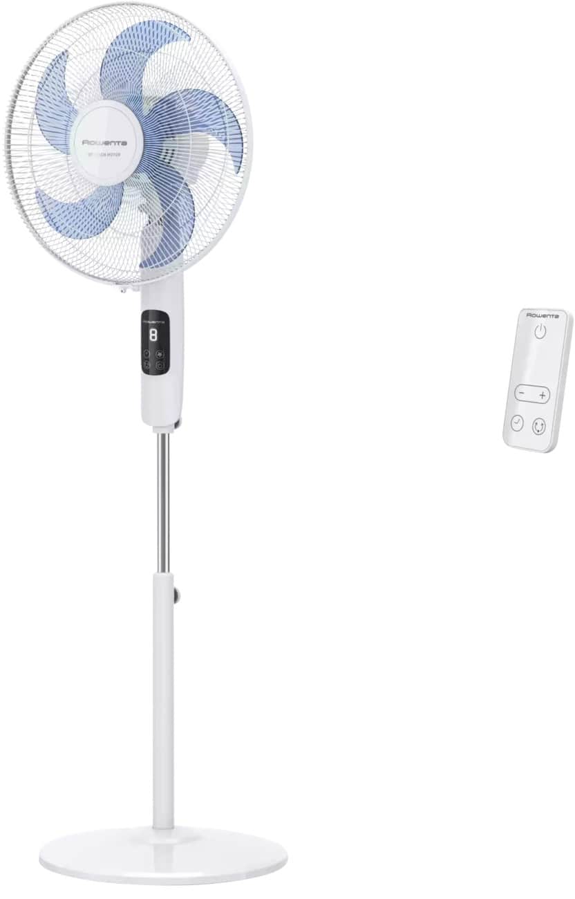 Rowenta Turbo Silence höhenverstellbarer Sockelventilator mit 8 Geschwindigkeitsstufen Weiß, VU5450F0