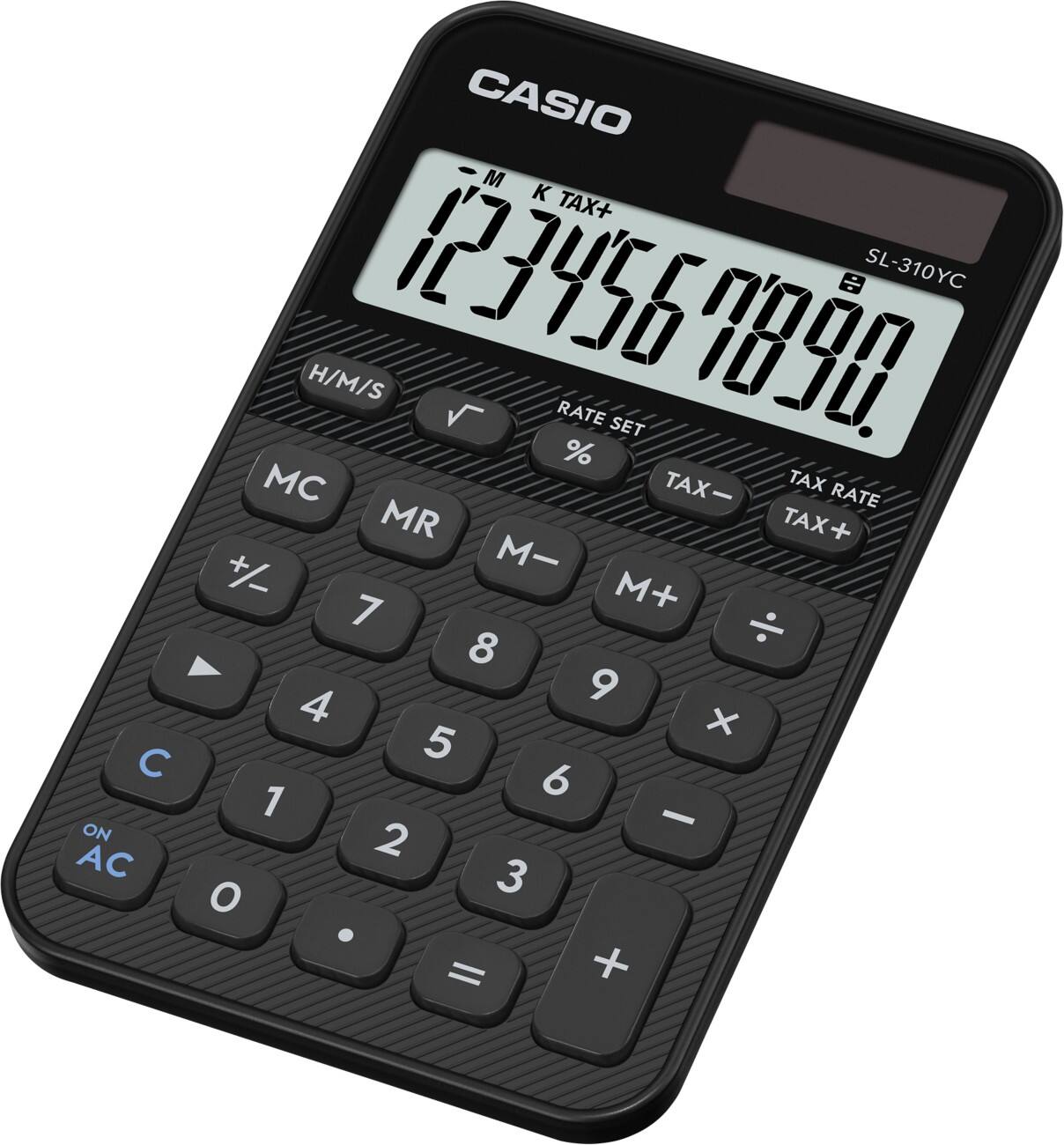 Casio Colorful Taschenrechner mit 10-stelligem Display Schwarz SL-310YC-BK
