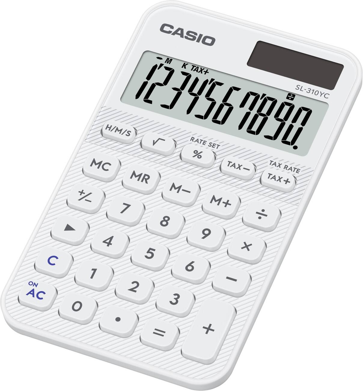 Casio Colorful Taschenrechner mit 10-stelligem Display Weiß SL-310YC-WE
