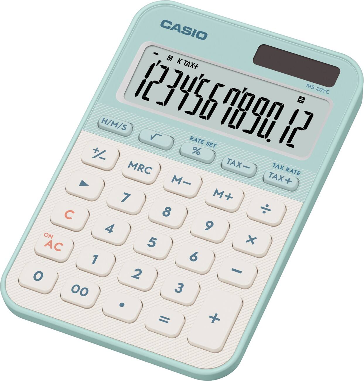 Casio Colorful Tischrechner mit 12-stelligem Display Hellgrün MS-20YC-LG