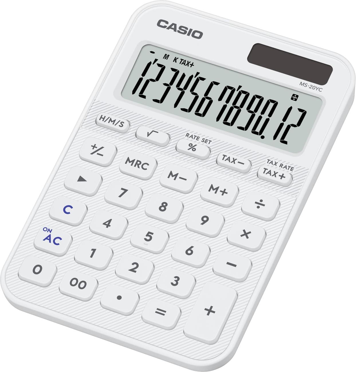 Casio Colorful Tischrechner mit 12-stelligem Display Weiß MS-20YC-WE