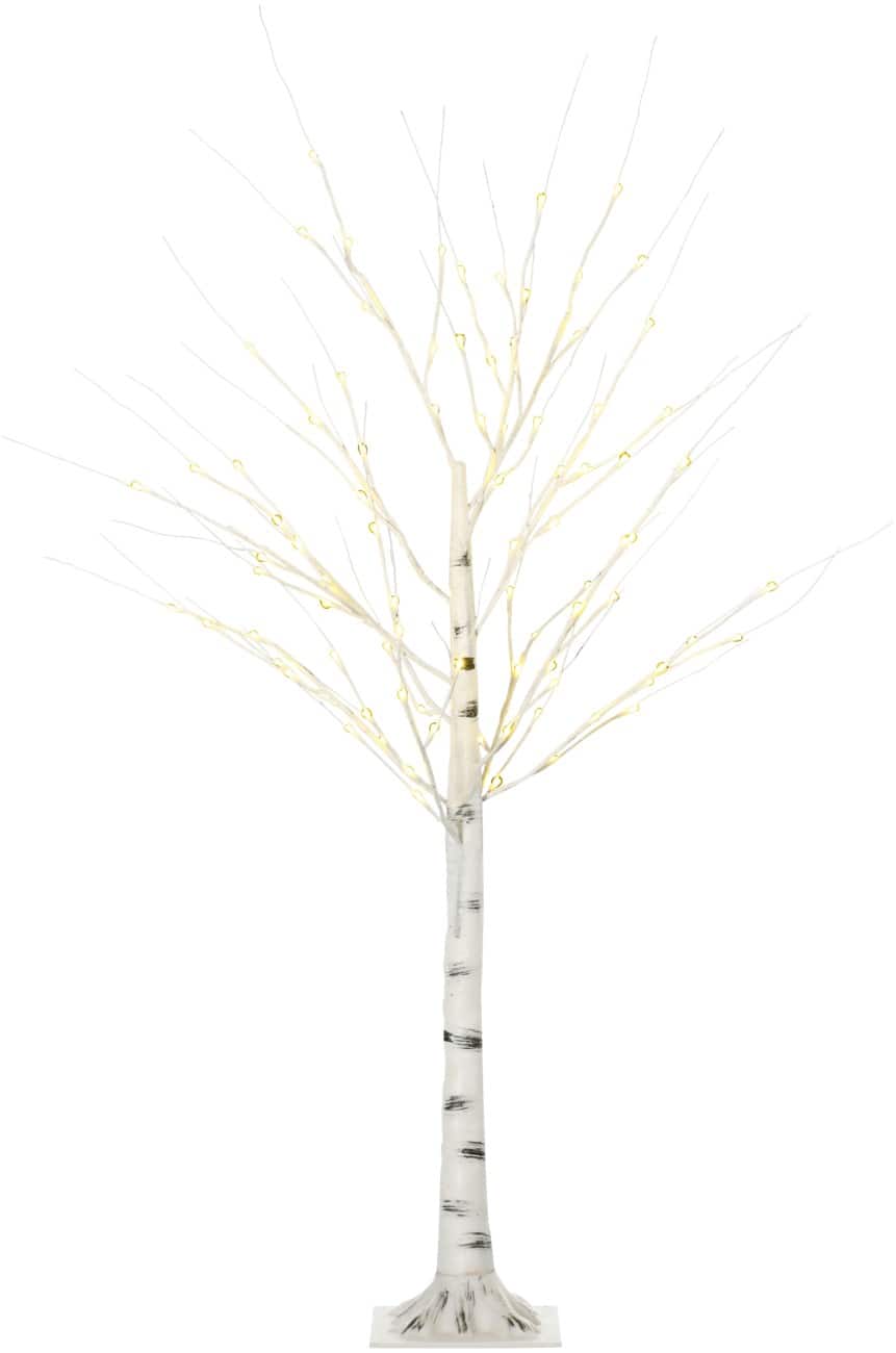 HOMCOM LED-Lichterbaum Birke Weiß 150 cm
