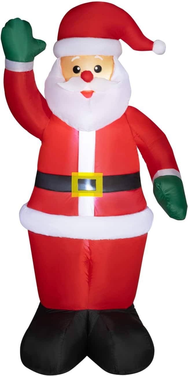 OutSunny Aufblasbarer Weihnachtsmann mit Gebläse und LED-Lampen 88 x 60 x 184 cm
