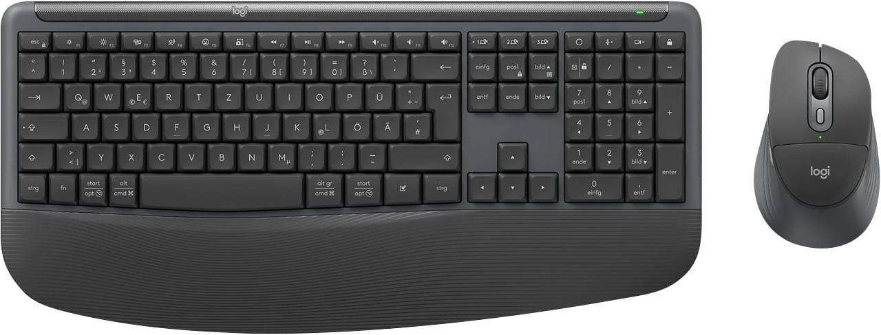 Logitech Signature Comfort Plus MK880 – Kabelloses Tastatur- und Maus-Set, Bluetooth, QWERTZ (deutsch) Graphite 920-014024