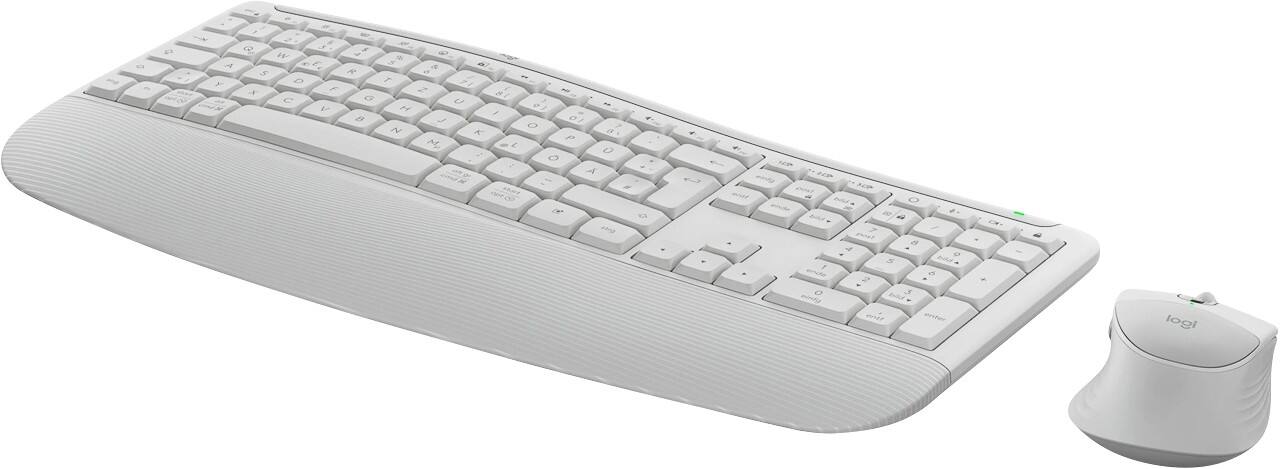 Logitech Signature Comfort Plus MK880 – Kabelloses Tastatur- und Maus-Set Bluetooth QWERTZ (deutsch) Weiß 920-014025