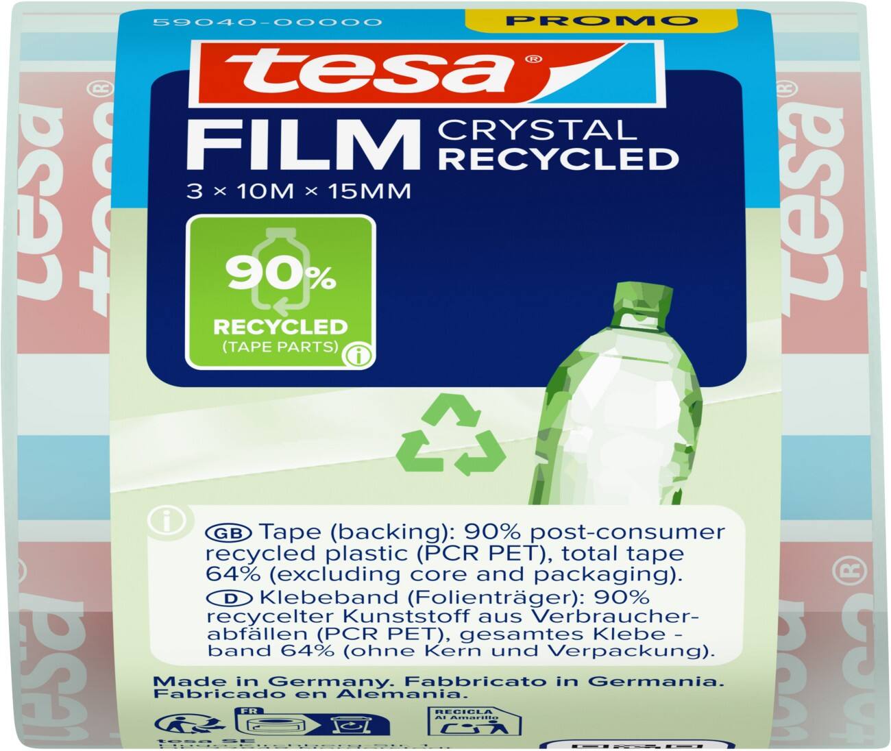 tesa Klebeband Transparent 40 (B) Kleiner Kern 3 Stück