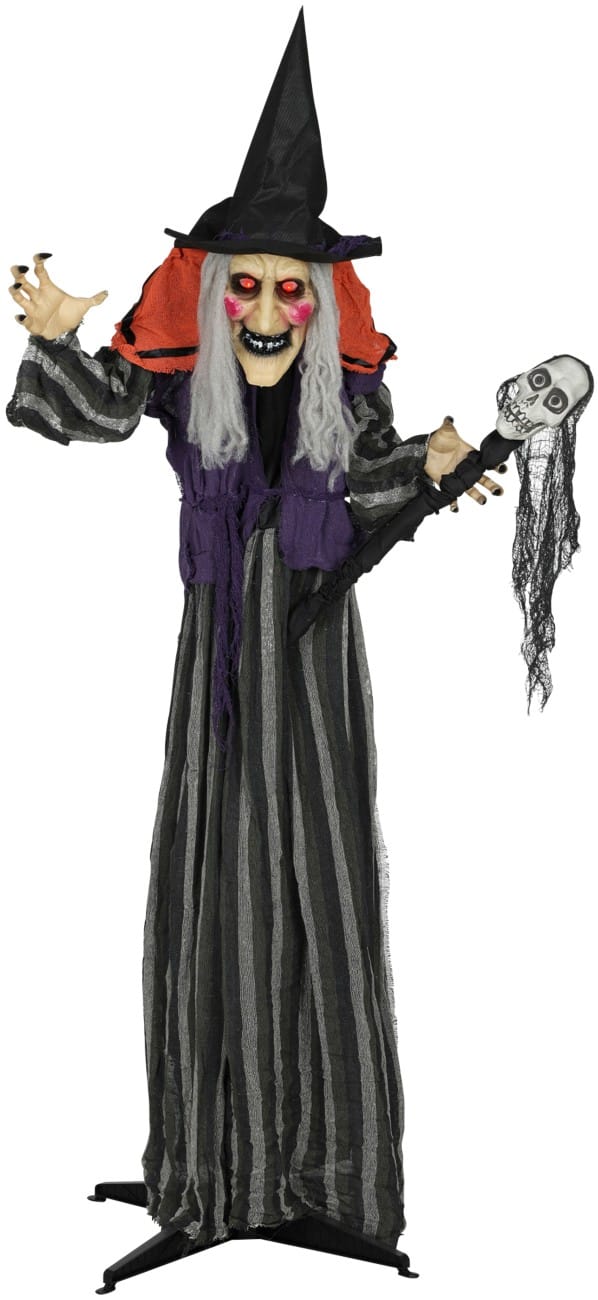 OutSunny Hexe Halloween-Deko Stahl, PL (Polyester) Orange 70 L x 20 B x 160 H cm