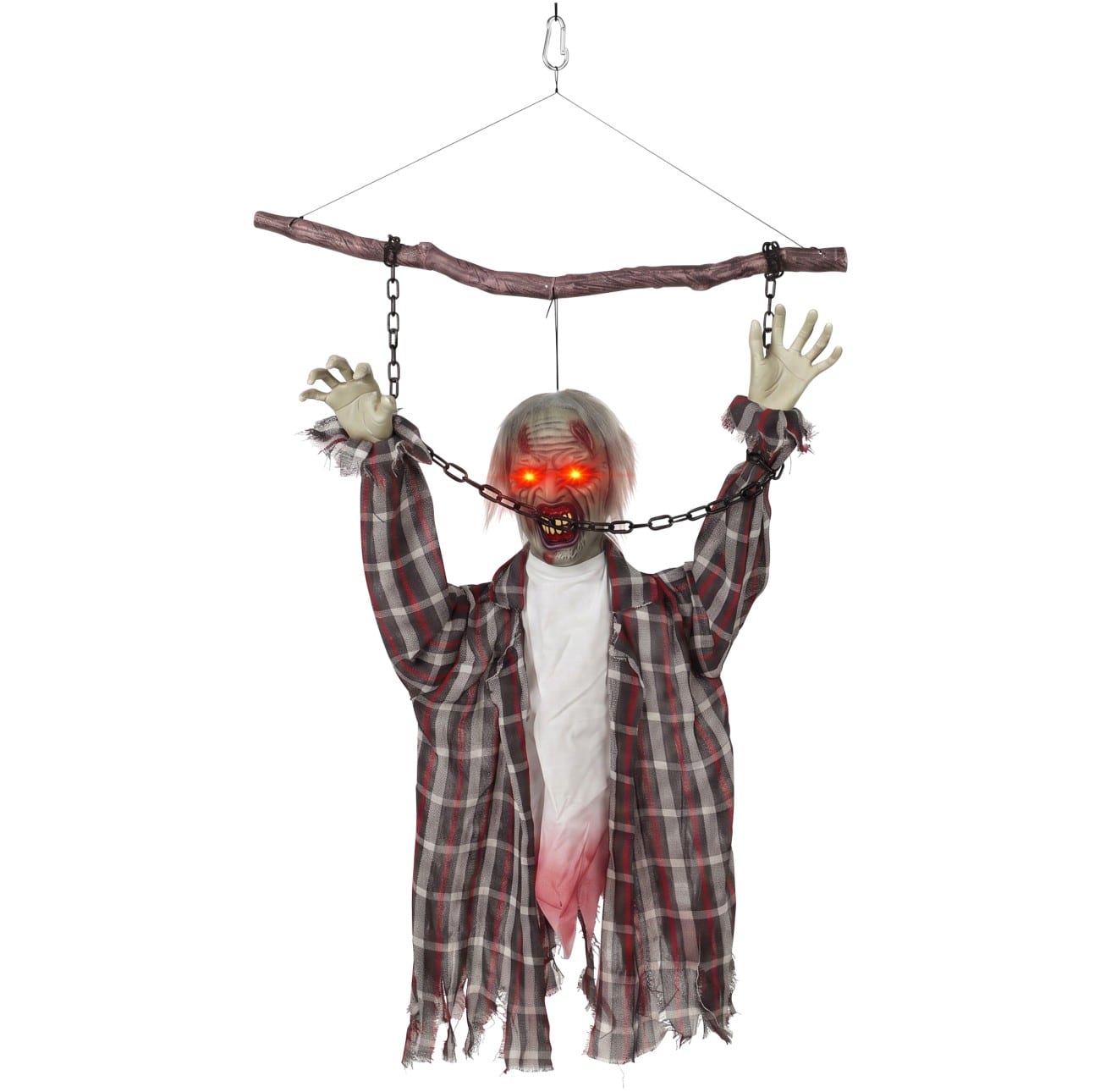 HOMCOM Zombie Halloween-Deko Metall, PL (Polyester) Grau, Rot 80 x 16 x 110 cm