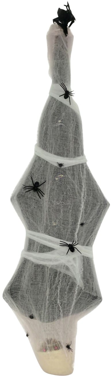 HOMCOM Mumie Halloween-Deko PL Polyester, Stahl Grau, 43 L x 21 B x 142 H cm