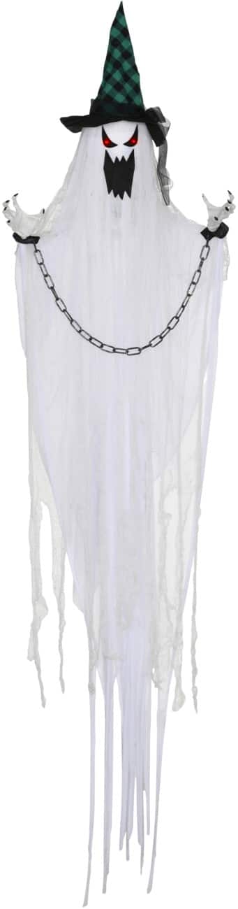 HOMCOM Gefangener-Geist Halloween-Deko Stahl, PL (Polyester) Grün, Weiß, 88 L x 16 B x 204 H cm