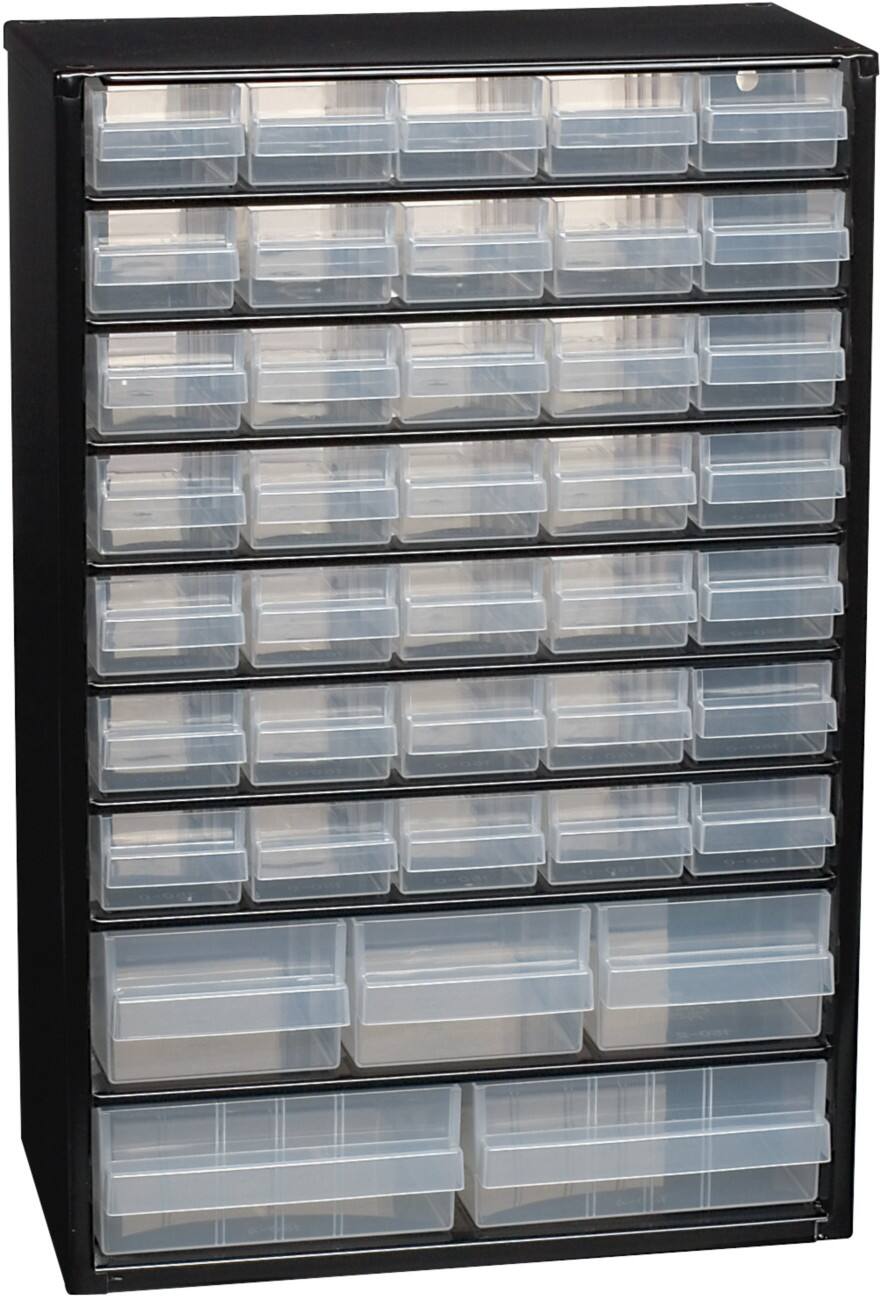 raaco Werkzeugorganizer 40 Schubladen Schwarz, Transparent