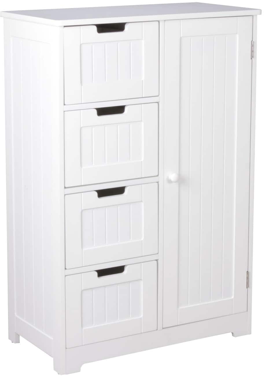 WOHNLING Sideboard Spanplatte 1 Türe 4 Schubladen