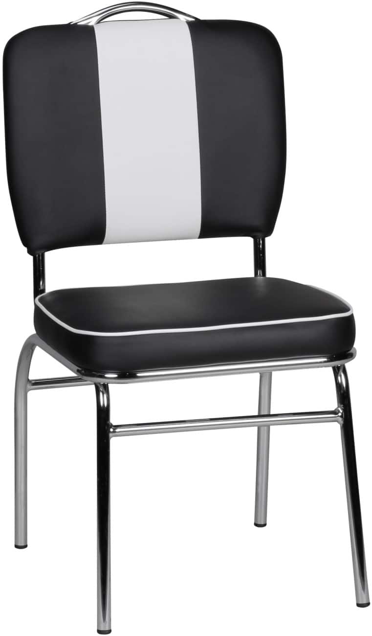 WOHNLING Esszimmerstuhl Kunstleder Retro Schwarz WL1.716