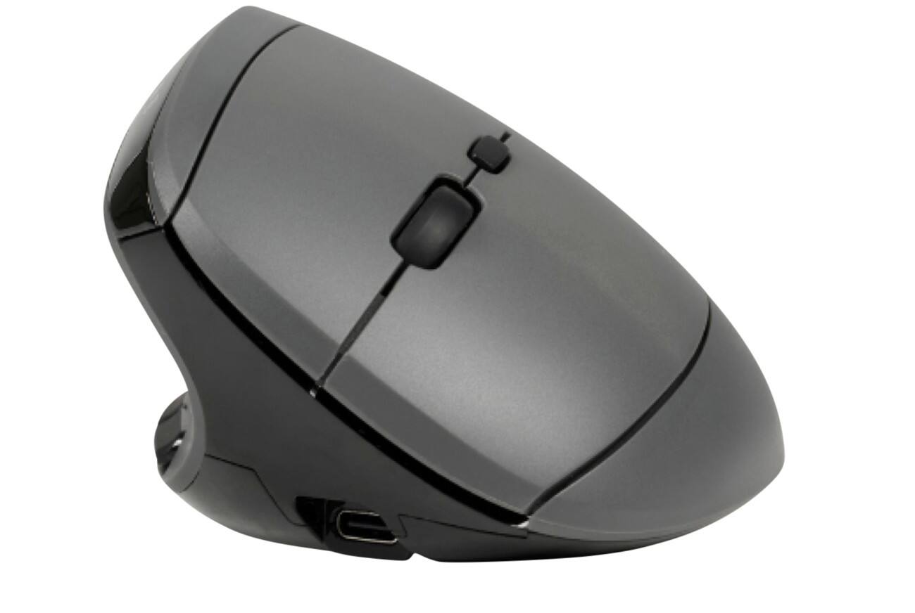 BakkerElkhuizen MidWay Maus Kabelgebunden & Kabellos mit Bluetooth Grau für Linkshänder geeignet