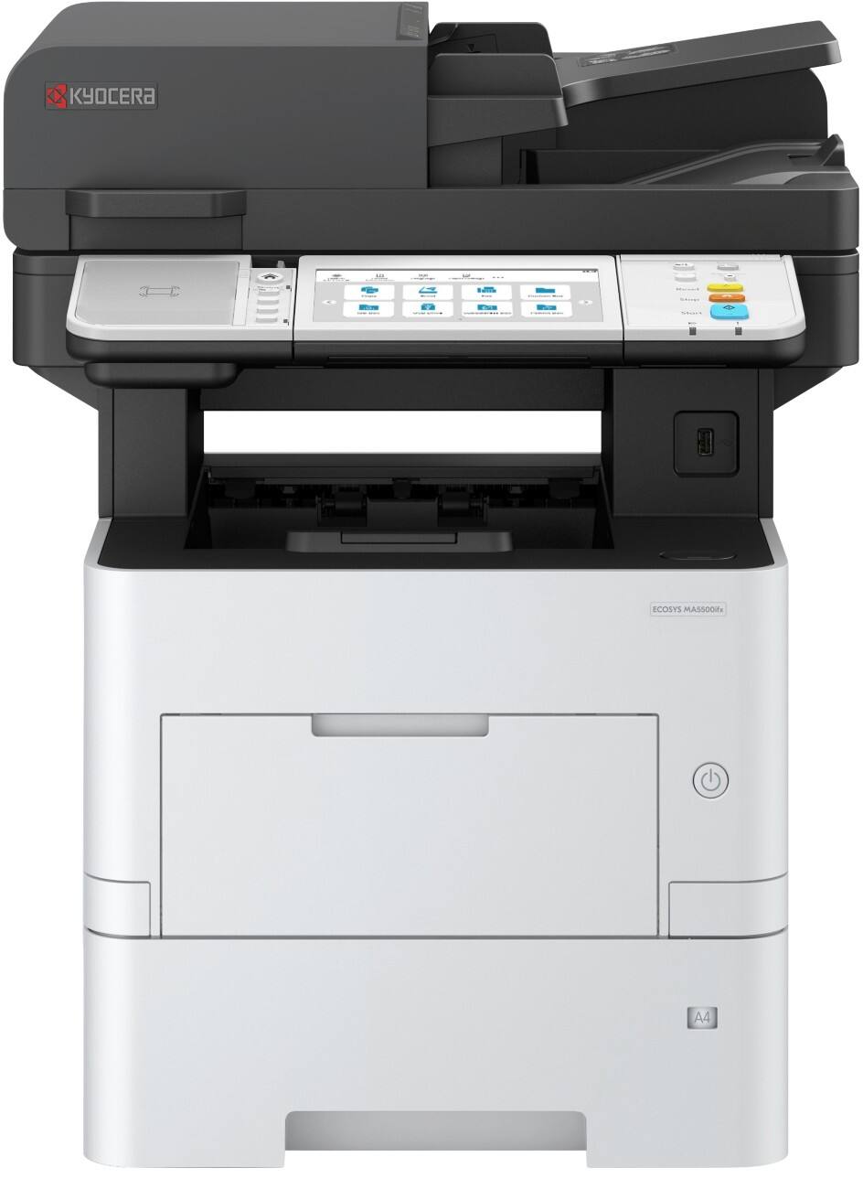Kyocera ECOSYS A4 Multifunktionsdrucker Mono Laser Fax Touchscreen 55 Seiten pro Minute MA5500ifx