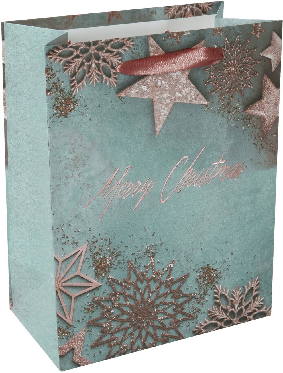 Sigel Geschenktasche für Flasche Weihnachten Karton, Kunststoff 18 x 23 x 10 cm 5 Stück