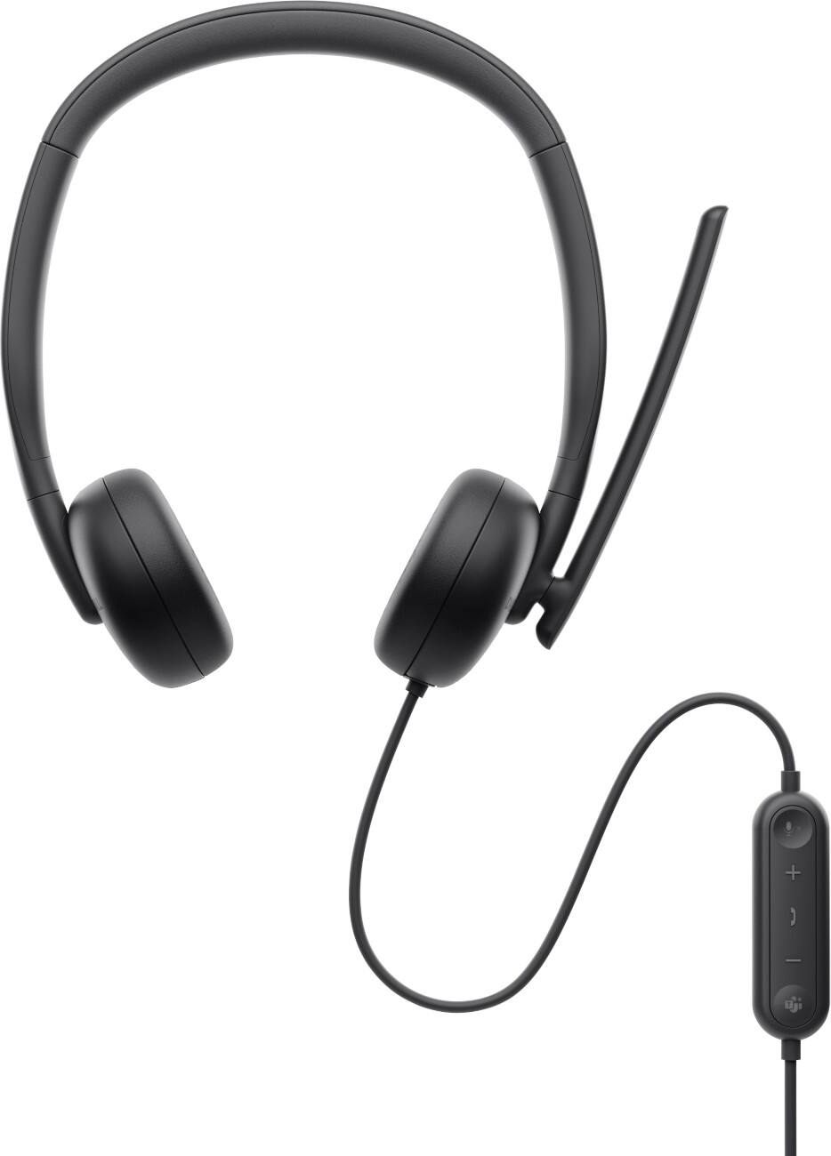 Dell WH 3024 Verkabelt Headset Mit Mikrofon Stereo Schwarz