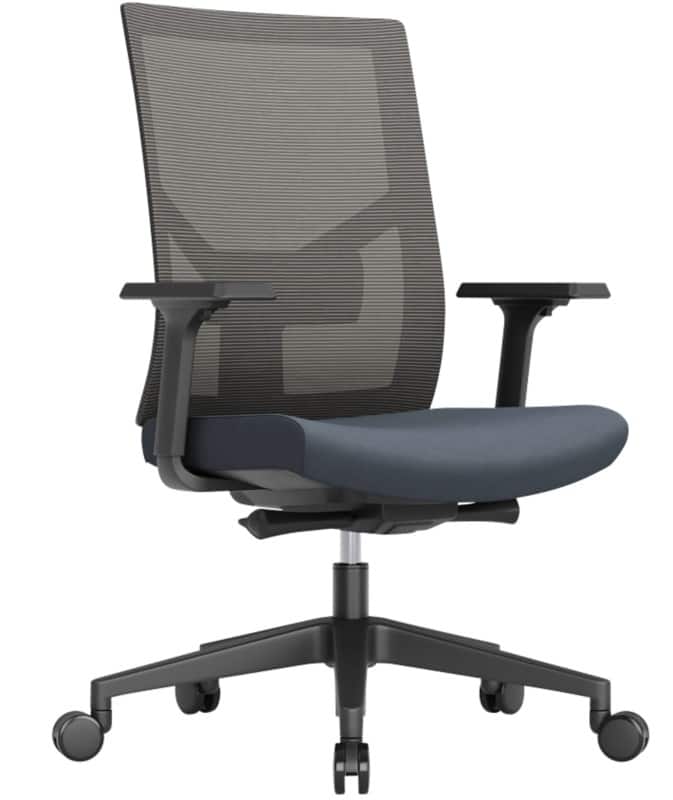 Schaffenburg Ergonomischer Stuhl Synchronmechanismus Höhenverstellbare Armlehne Höhenverstellbarer Sitz Grau 130 kg 110-EN 668 x 580 x 1.040 mm