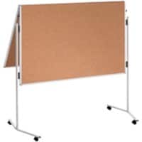 FRANKEN Premiumline Kork Moderationstafel Nicht magnetisch Freistehend 128 (B) x 60,5 (T) x 195 (H) cm Aluminium Braun