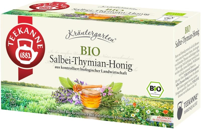 Teekanne Kräutergarten Salbei und Thymian Honig Tee 18 Stück à 1,6 g
