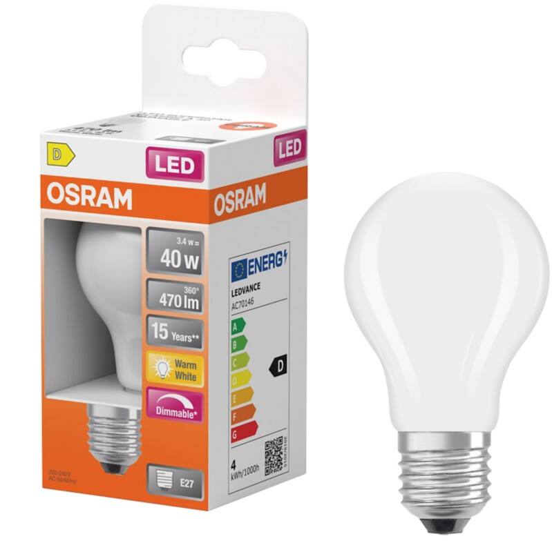 Osram Retrofit CLASSIC Glühlampe Matt E27 5,9 W Warmweiß